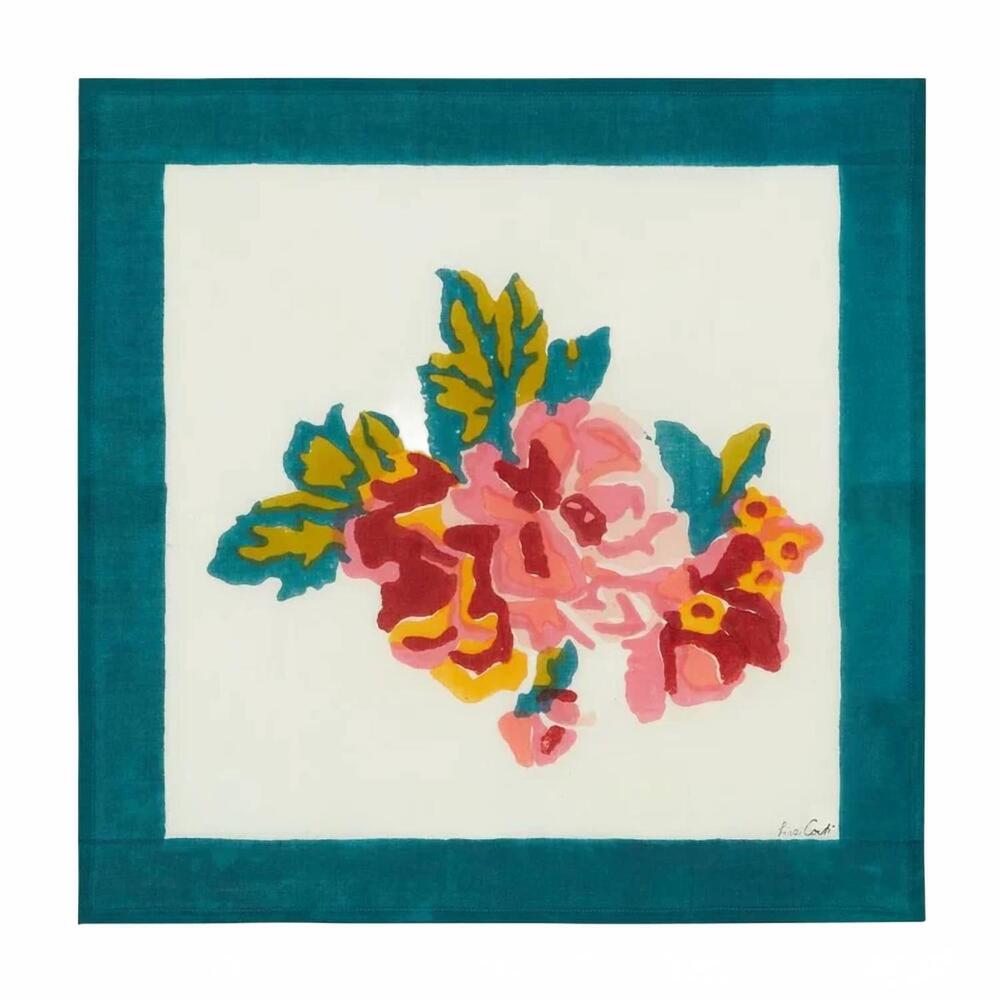 NEW LISA CORTI bouquet napkin in cream